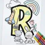 coloring page letter r