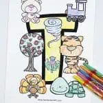 coloring page letter t