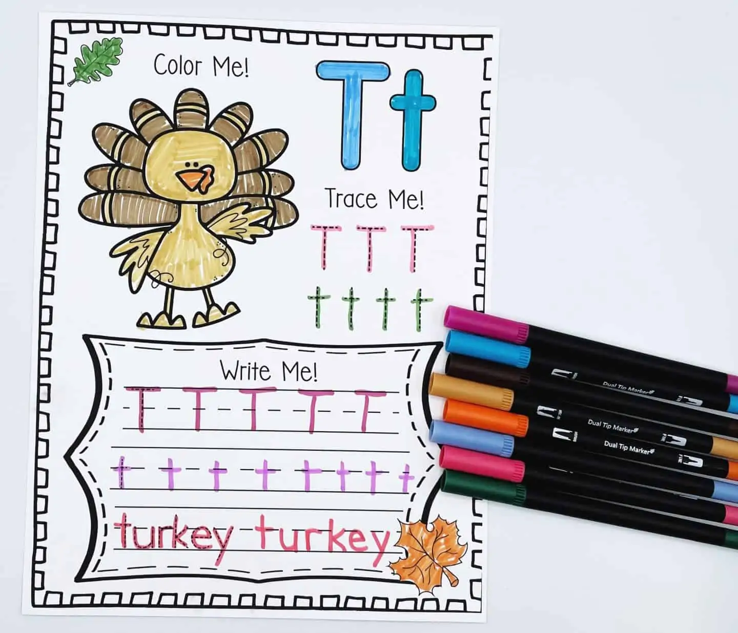 fall alphabet turkey