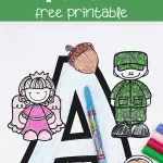 free letter a coloring page printable