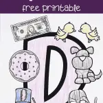 free letter d coloring page