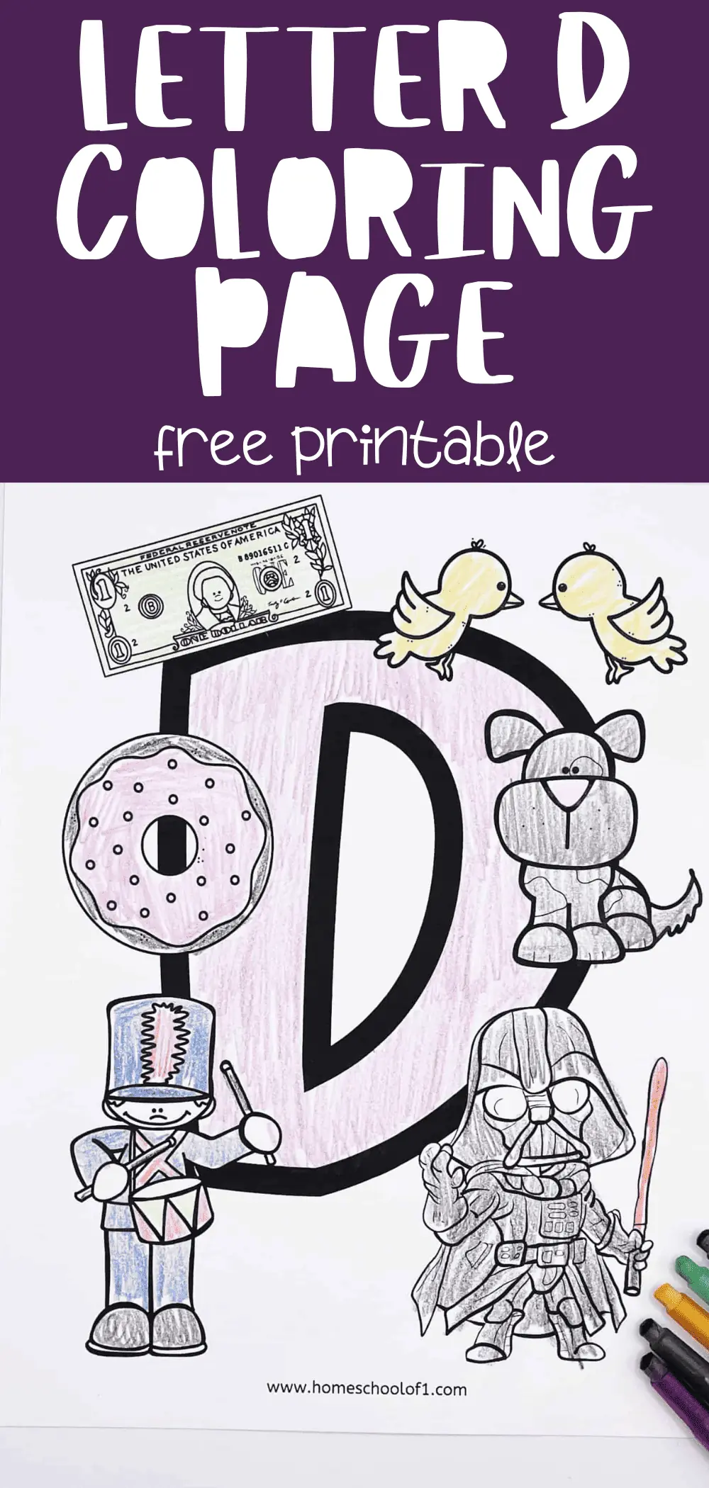 free letter d coloring page