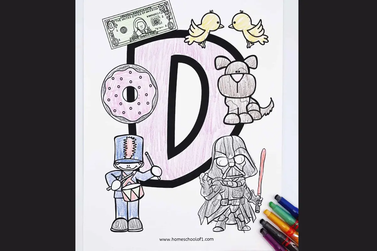 free letter d coloring sheet