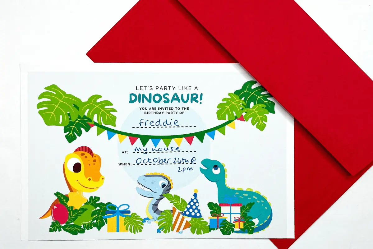 free printable dinosaur birthday invitations