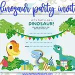 free printable dinosaur party invitations