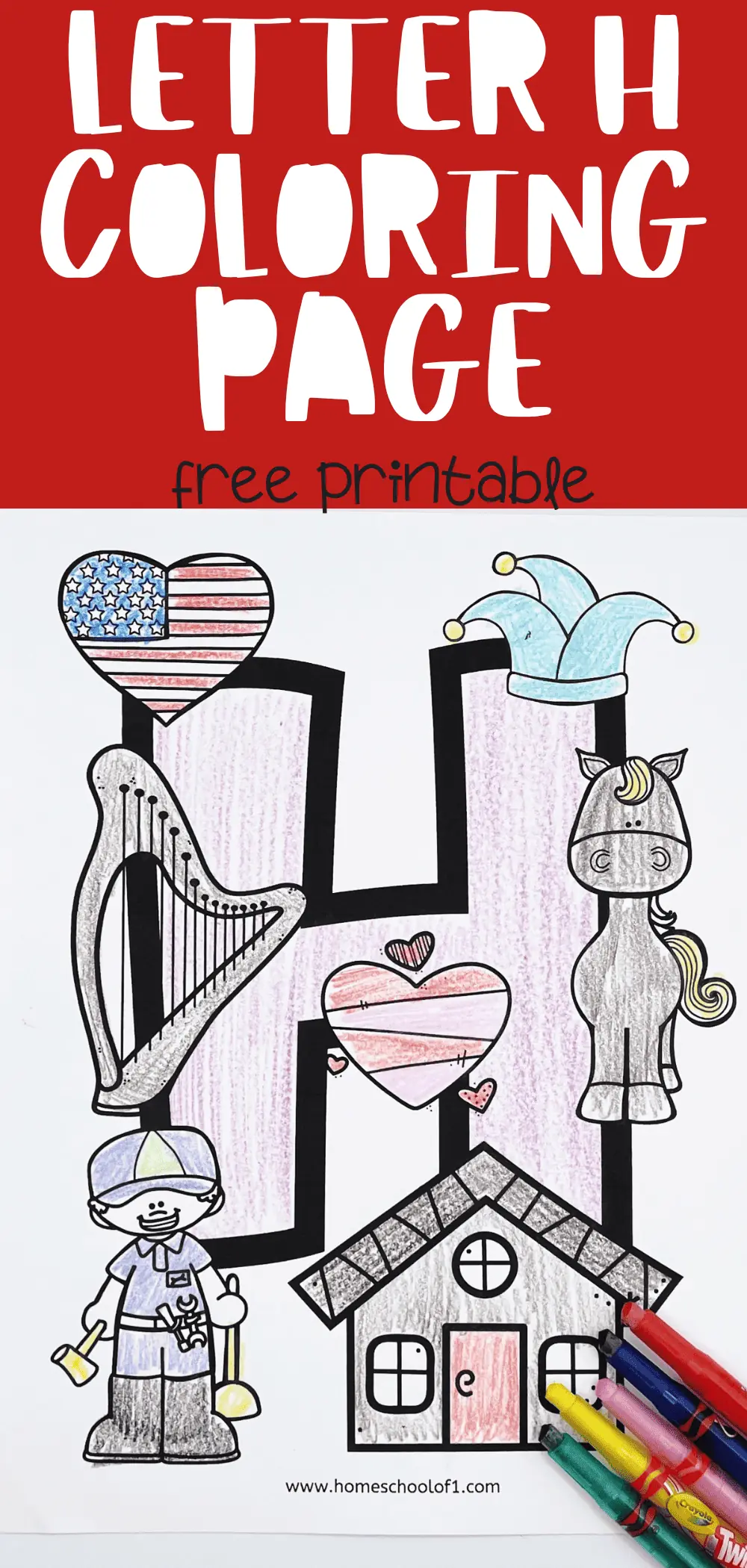 free printable letter h coloring page