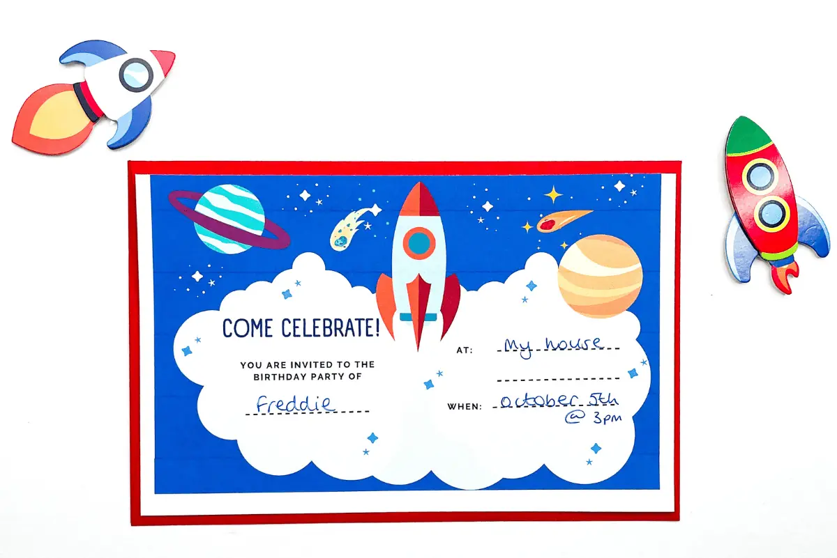 free printable space party invitations