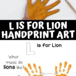 l is for lion handprint art