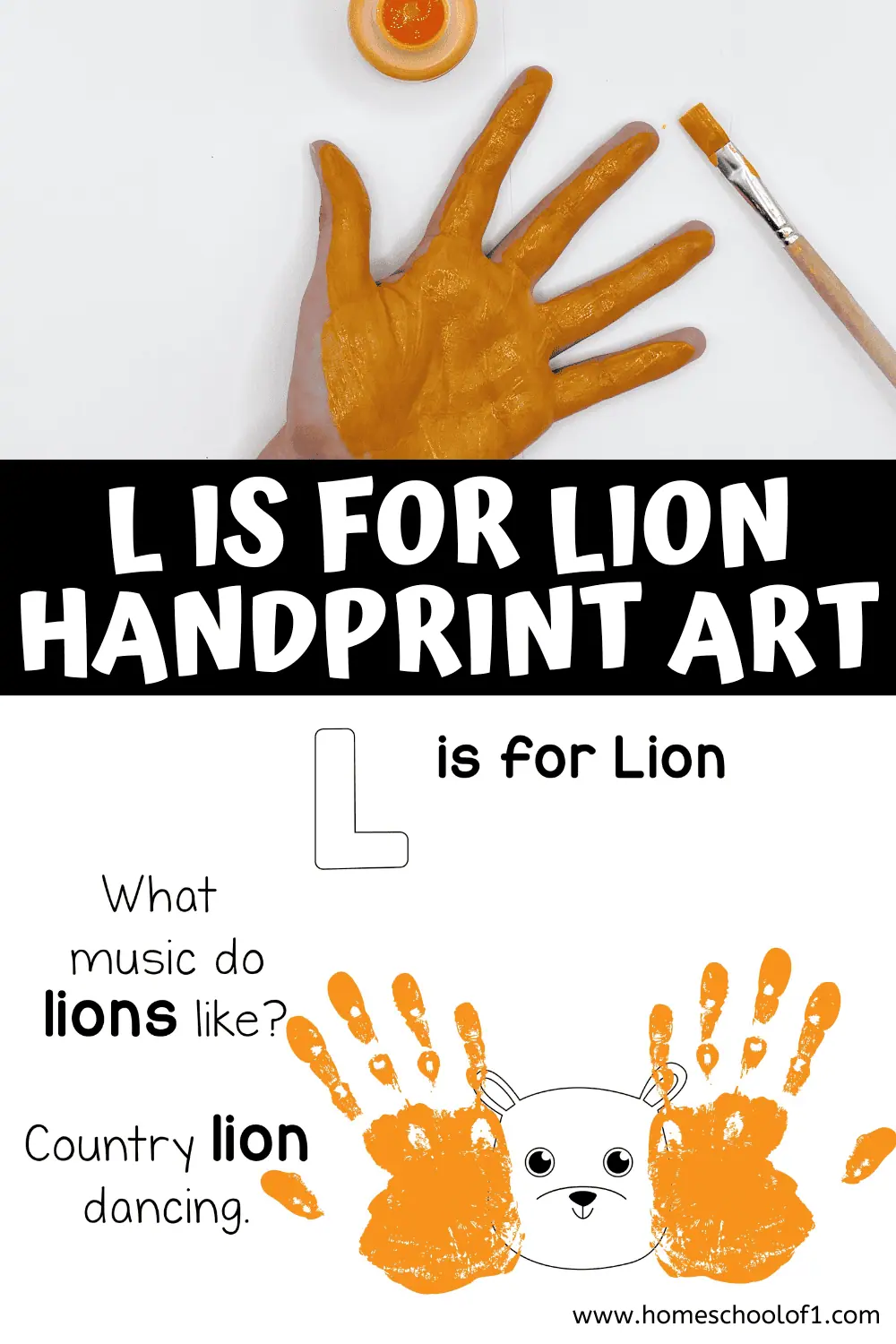 l is for lion handprint art