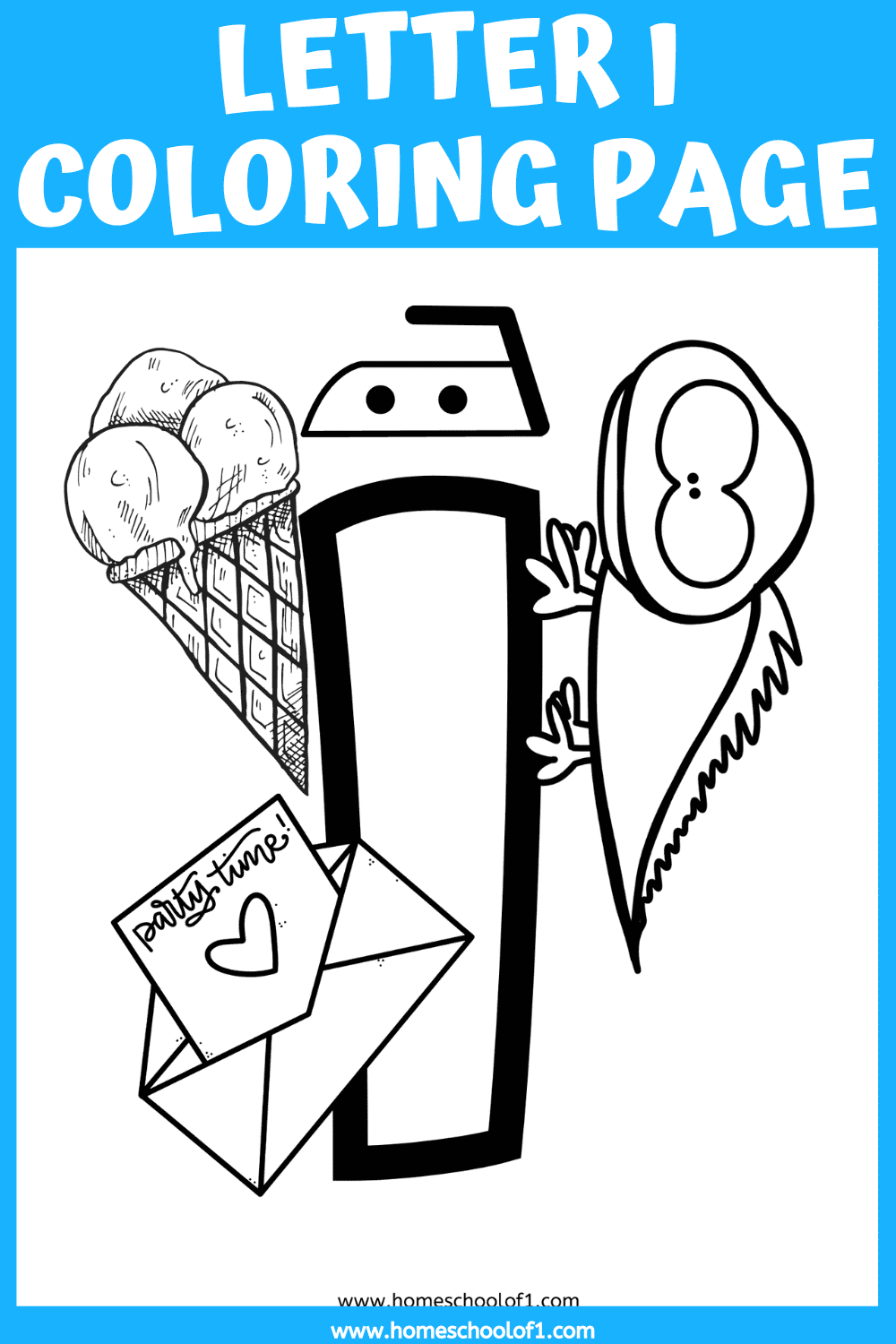 Letter I Coloring Page For Preschoolers (free printable)