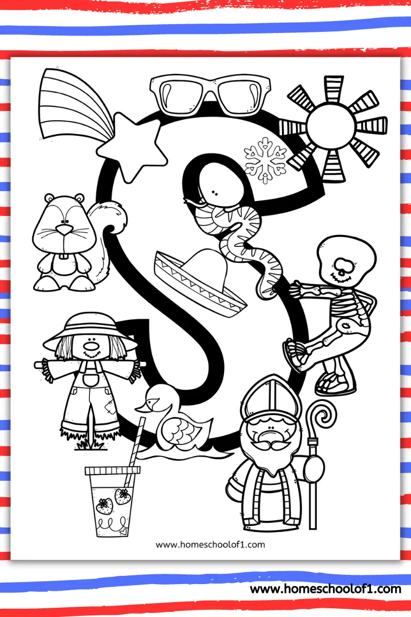 letter s coloring sheet