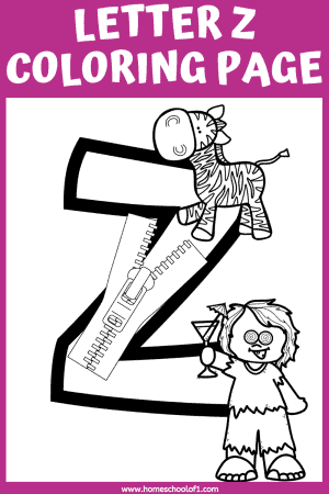 Letter Z Coloring Page for Preschoolers (free) - Homeschool of 1