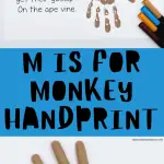 m is for monkey handprint art