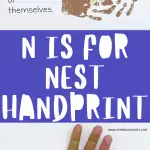 n is for nest handprint art