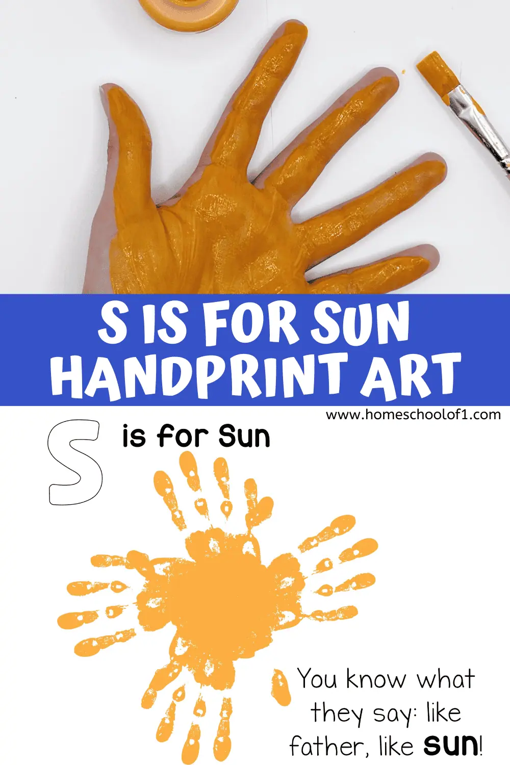 s is for sun handprint art