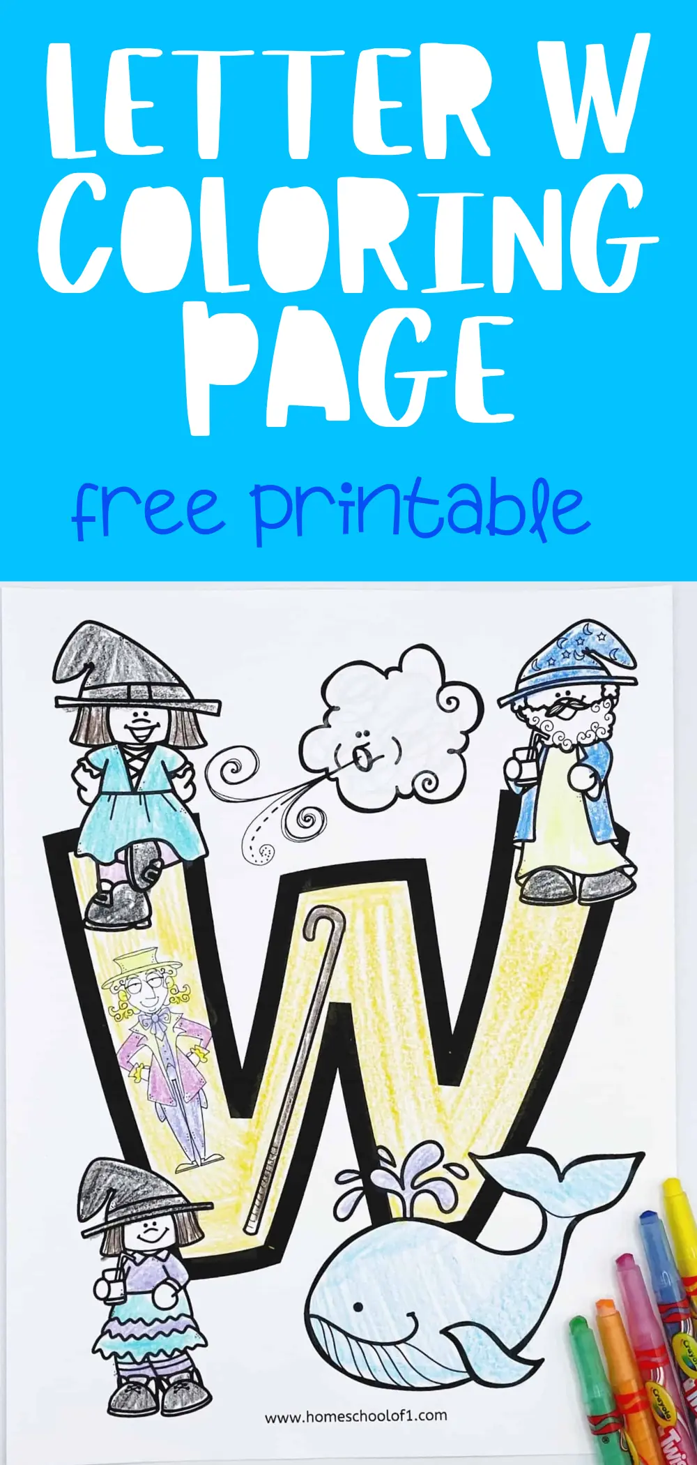 FREEE LETTER W COLORING PAGE