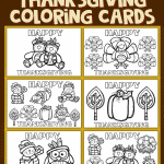 Thanksgiving Coloring Cards