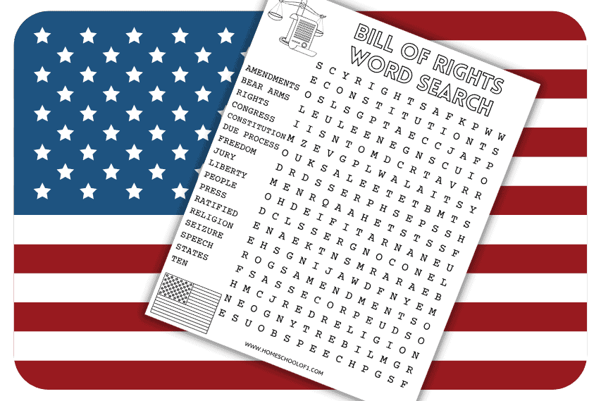  Bill Of Rights Word Search Free Printable Printable Templates