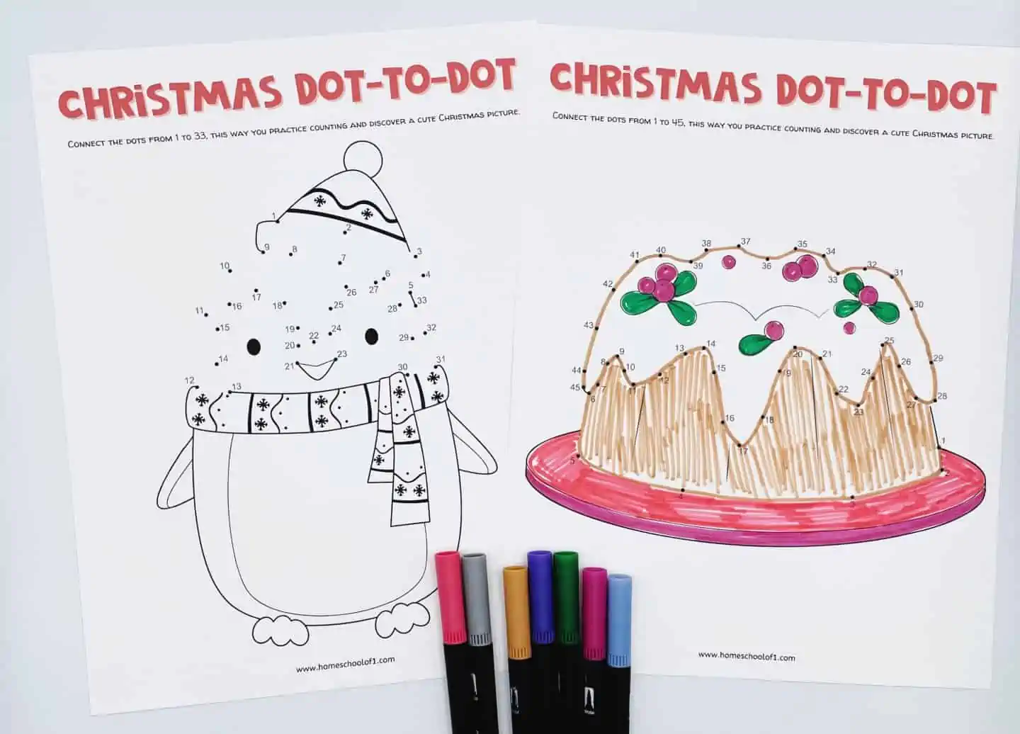 christmas dot to dot worksheets