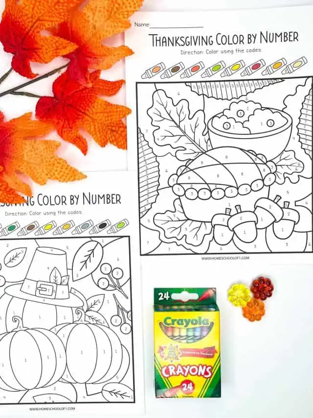 thanksgiving color by code