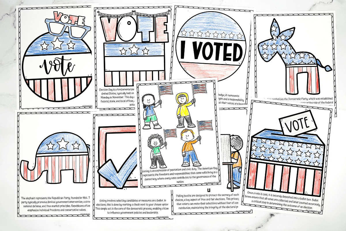 election day coloring pages