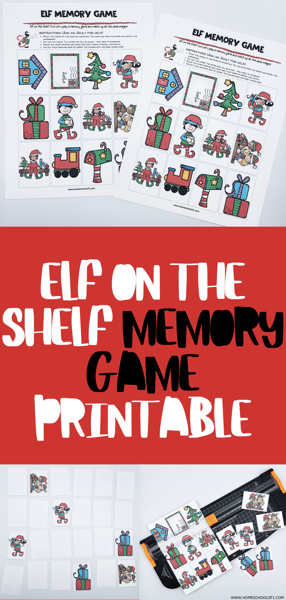 elf on the shelf memory game printable