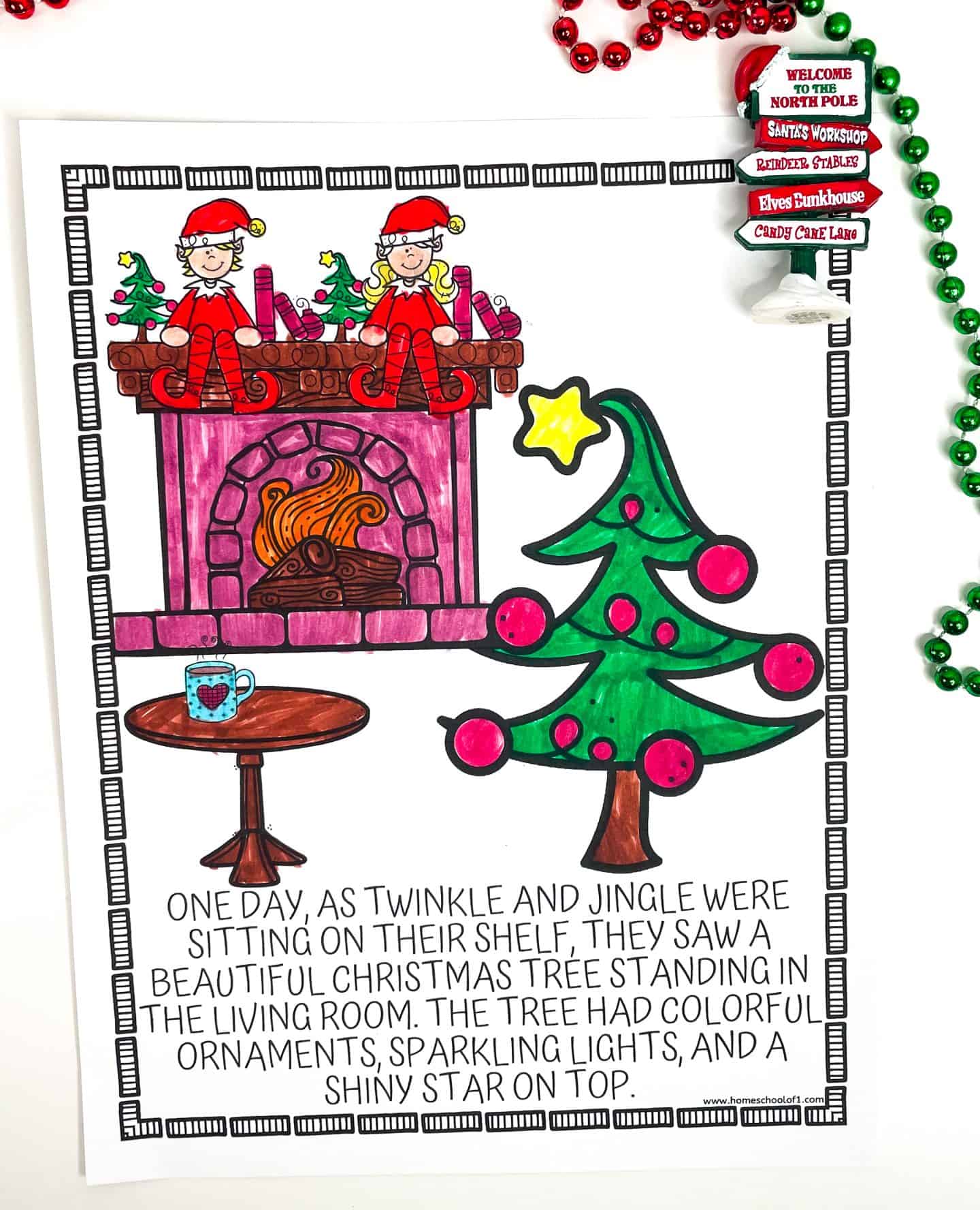 free elf on the shelf colouring pages