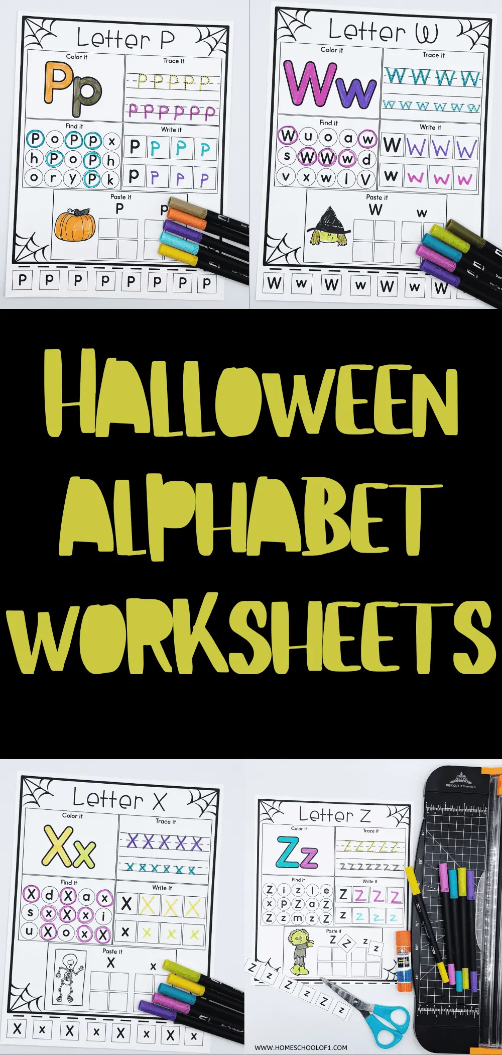 halloween alphabet worksheets 