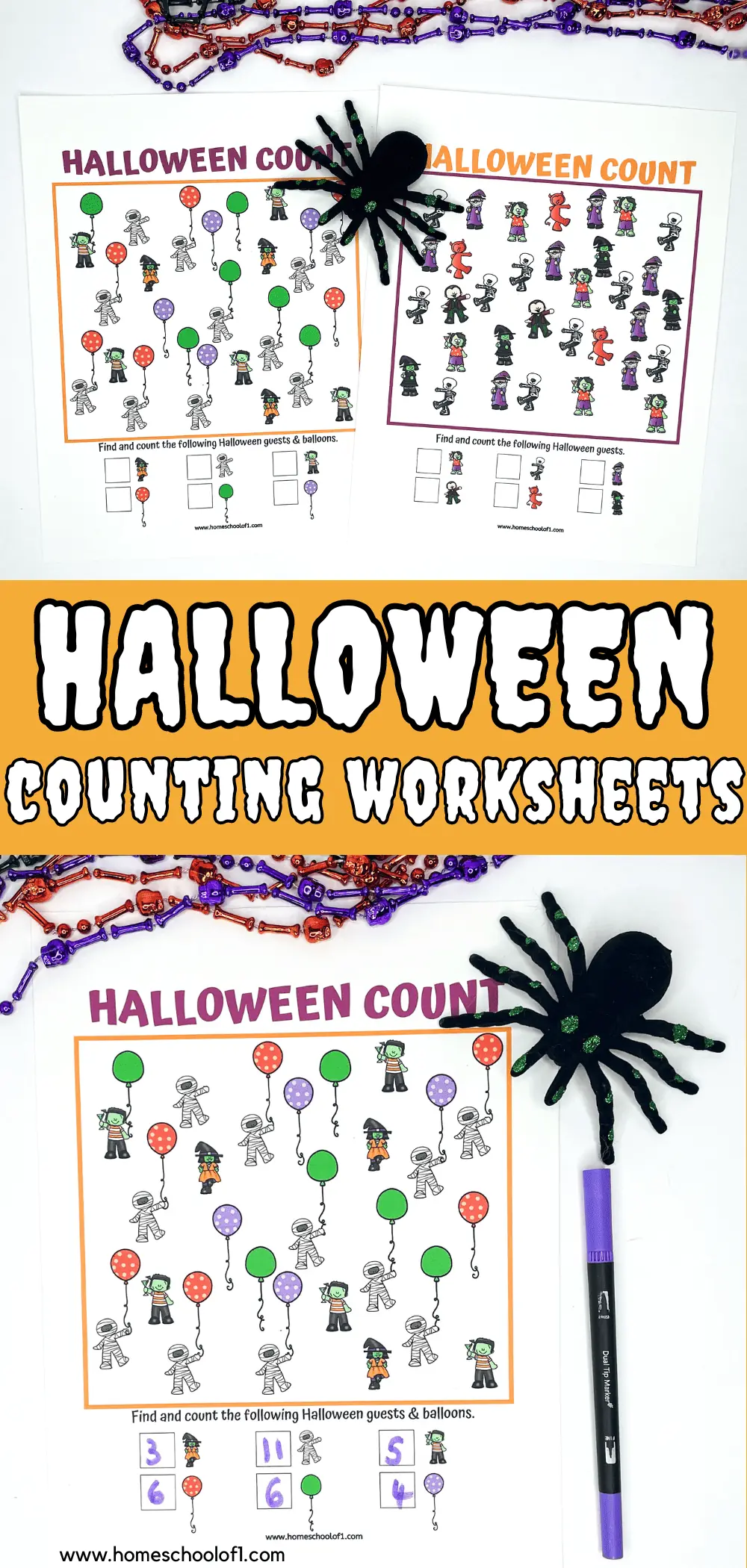 halloween counting worksheets