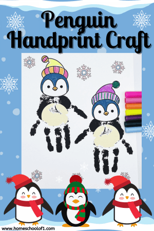 Christmas Penguin Handprint Craft (Free Printable)