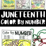 juneteenth color by number printables