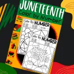 juneteenth color by number printables