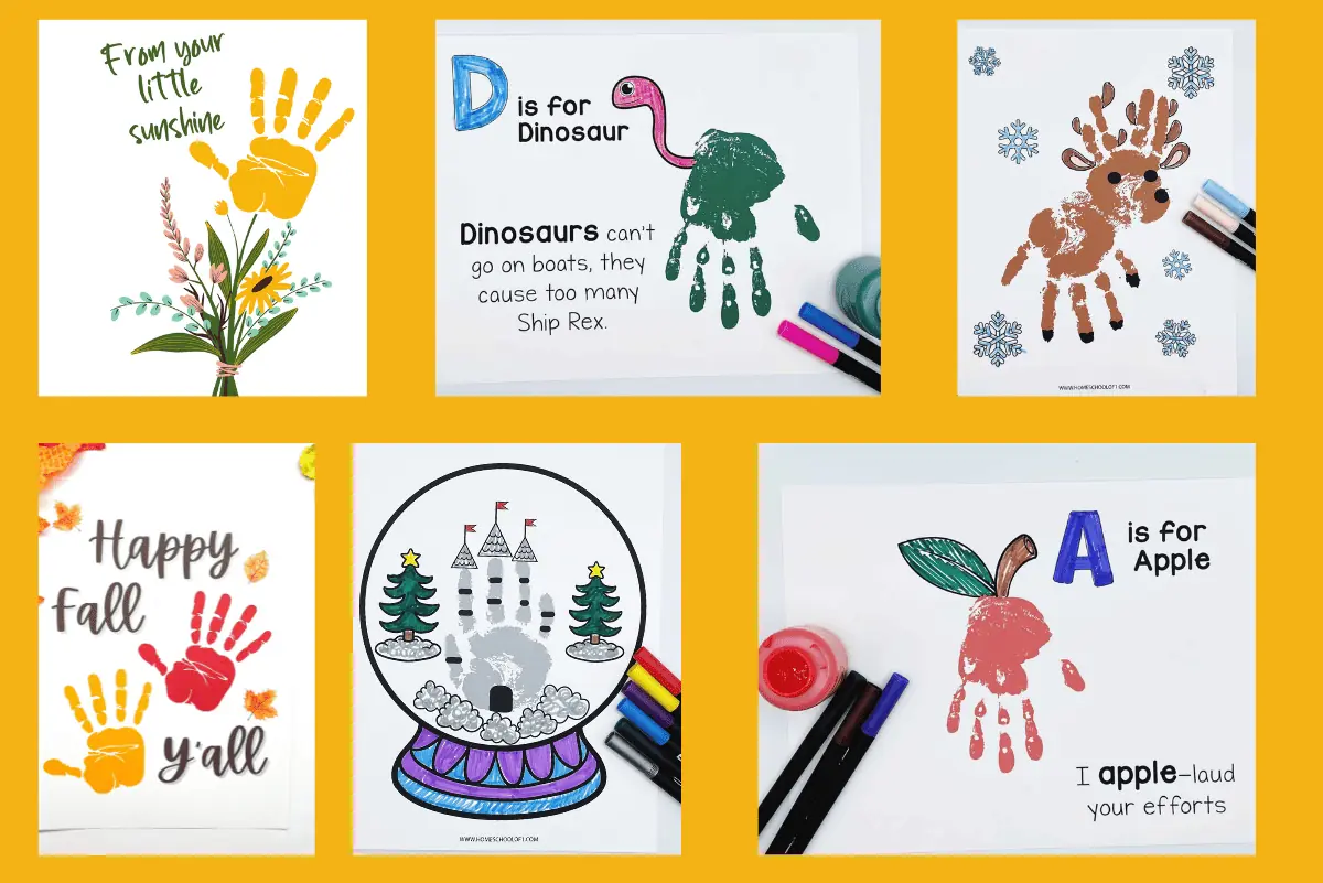 free kids handprint art printables