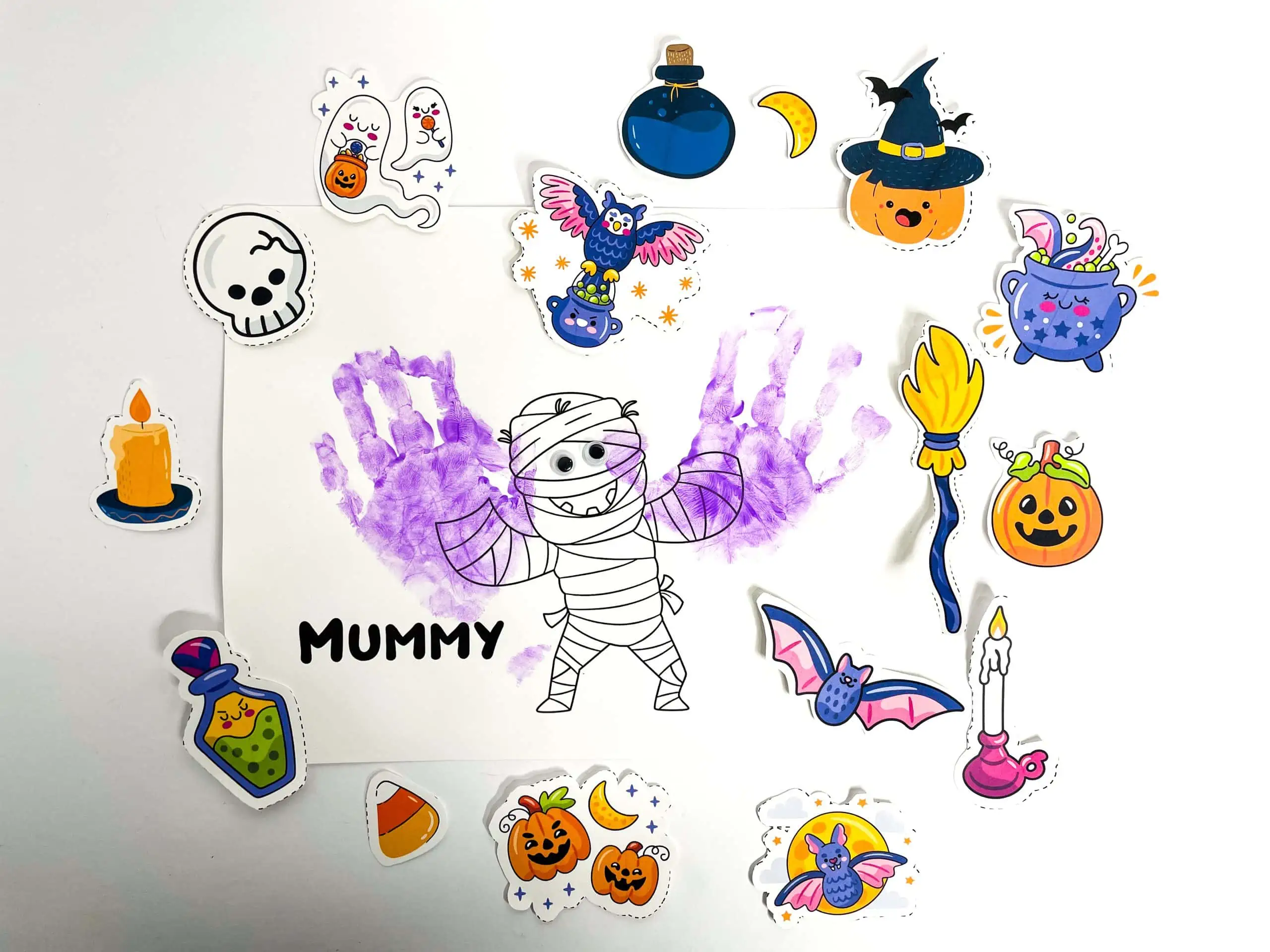 mummy handprint craft