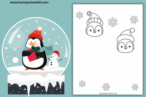 Christmas Penguin Handprint Craft (Free Printable)