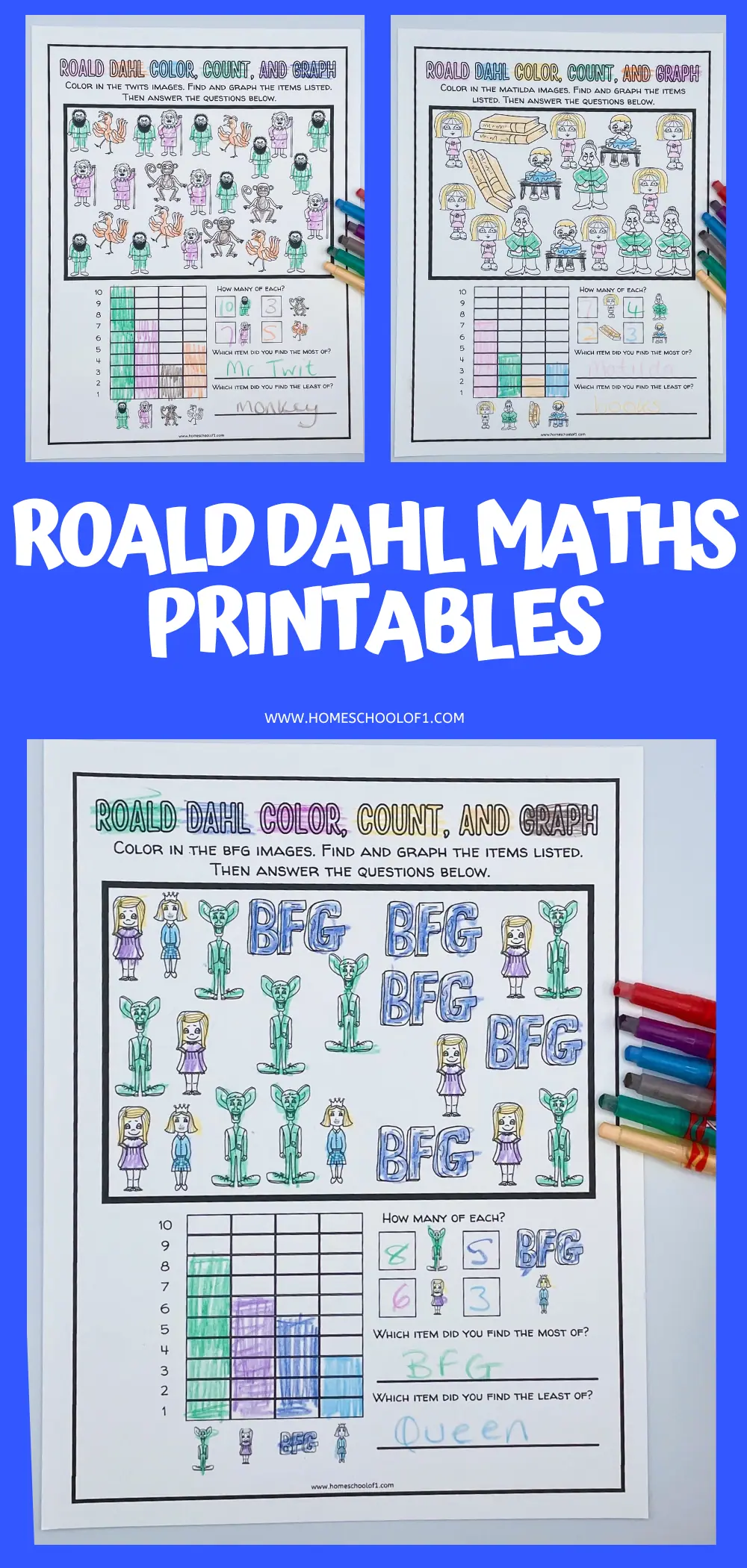 roald dahl maths printables