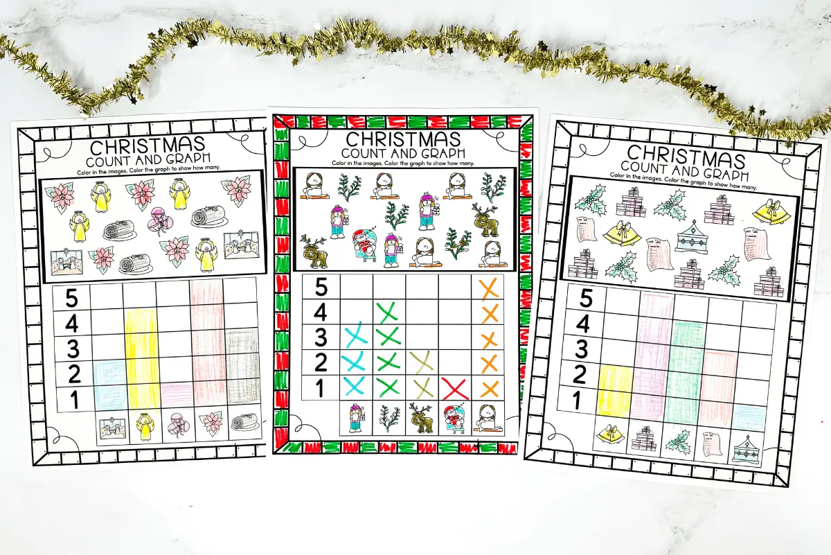 Christmas Graphing Worksheet | Count & Color (3 Free Printables)