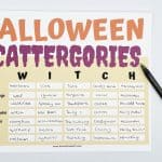 Halloween scattergories example