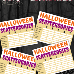 Halloween scattergories printable