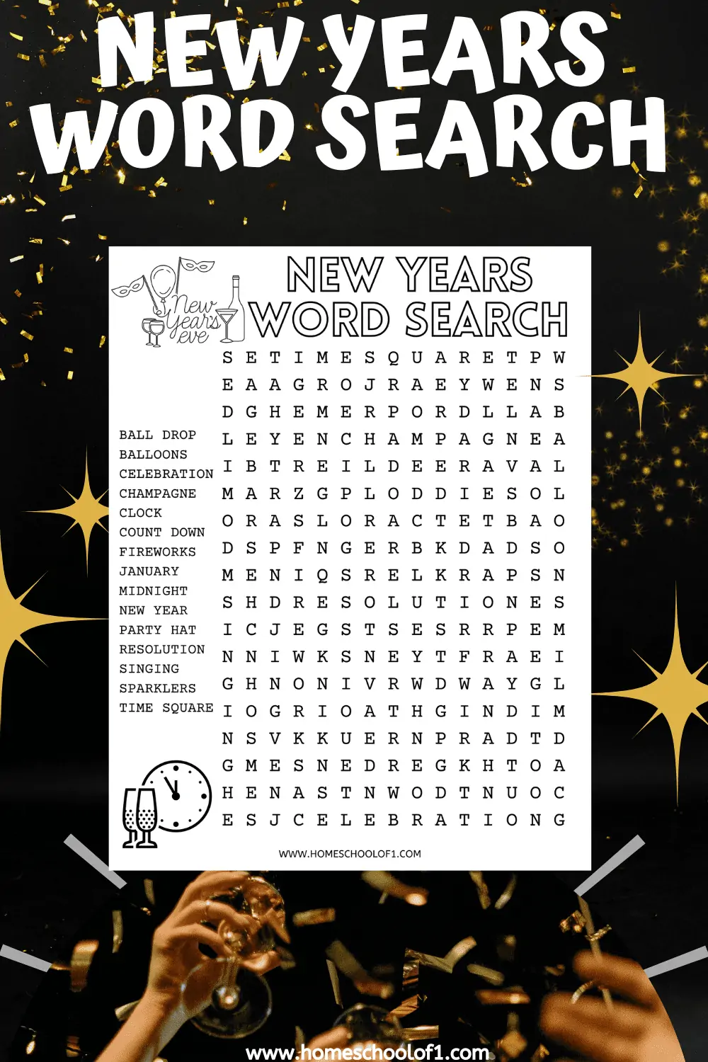 NEW YEARS WORD SEARCH