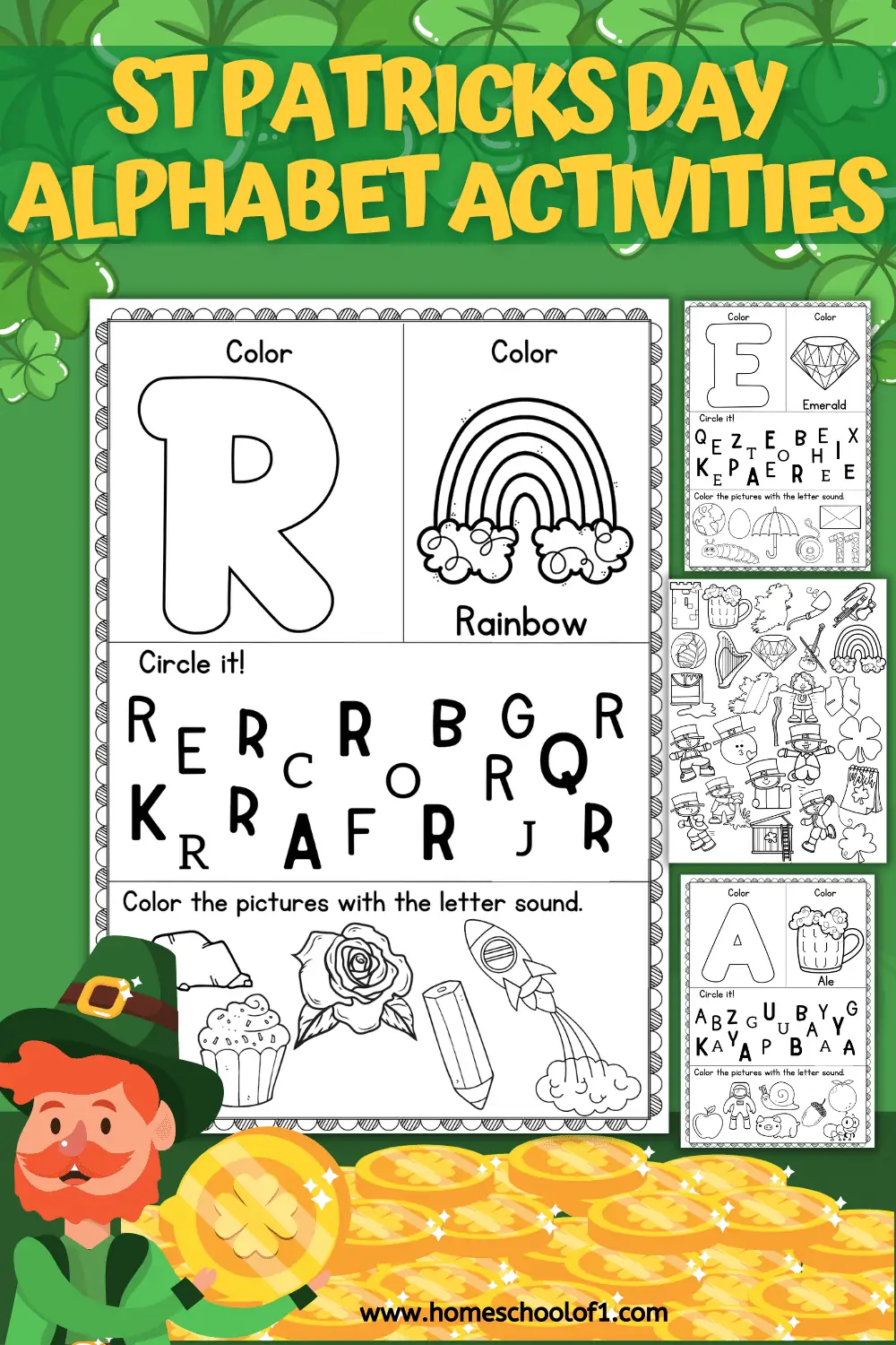 st patricks day alphabet worksheets