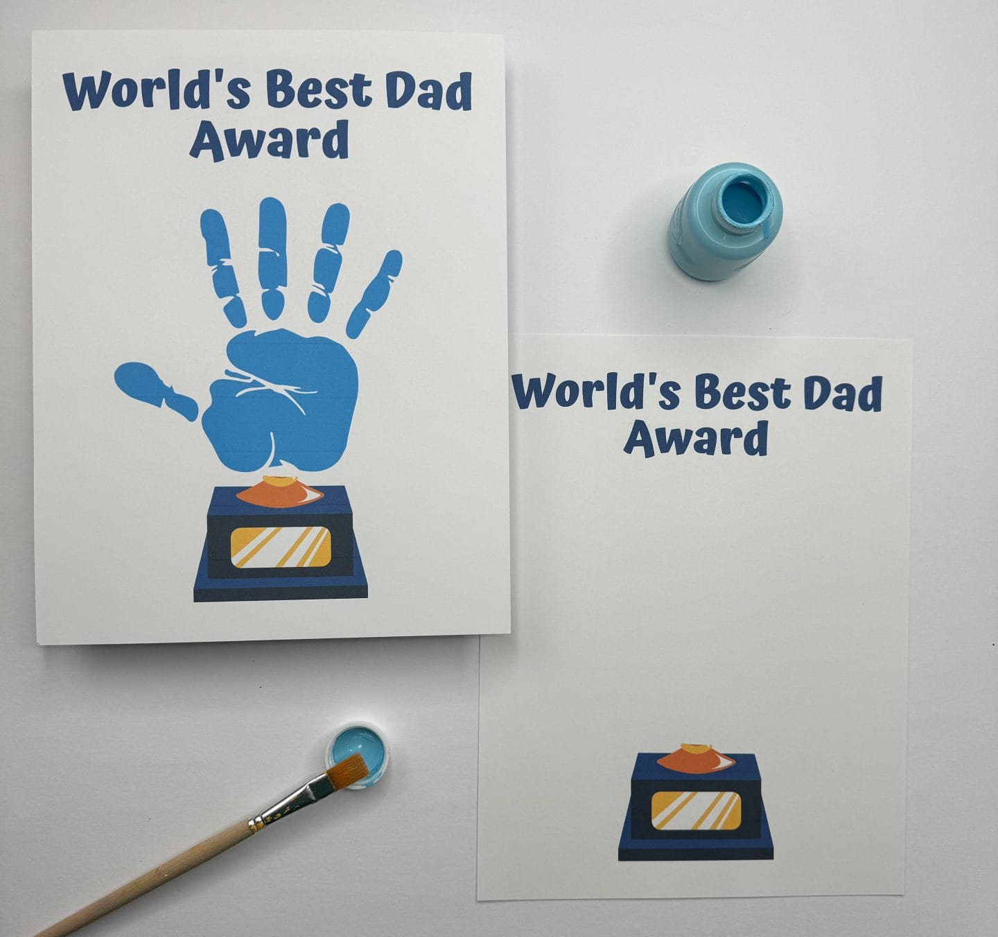 World's best Dad award handprint art