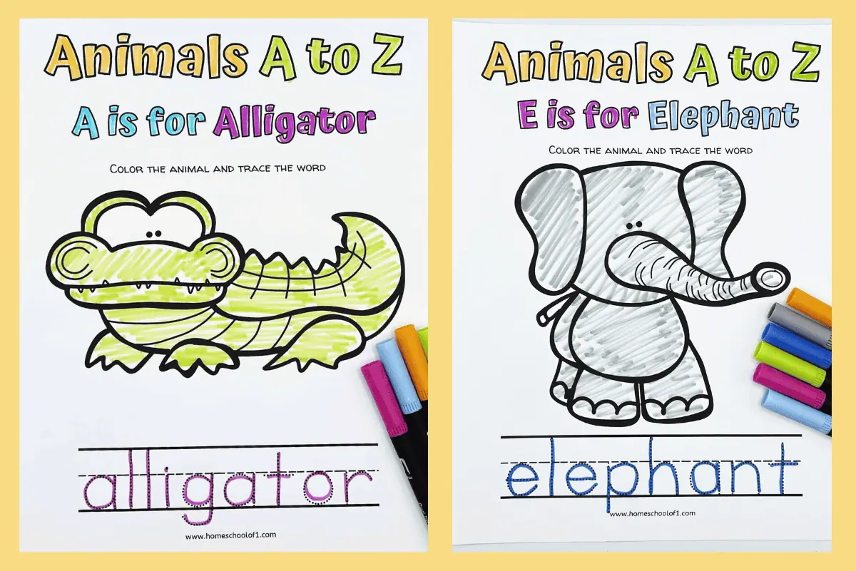 Free Alphabet Animals Coloring Pages | Fun & Educational