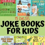 An engaging graphic showcasing a selection of 'Best Joke Books for Kids' with covers from popular titles like 'Laugh Out Loud Jokes for Kids' and 'The Funniest Joke Book Ever!'. Overlays of text and comical illustrations enhance books like 'Knock Knock Jokes for Kids' and 'Silly Jokes for Kids', making it a vibrant resource for children's humor.