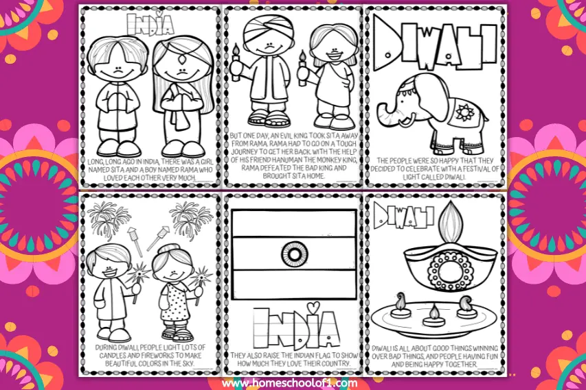 free diwali coloring pages