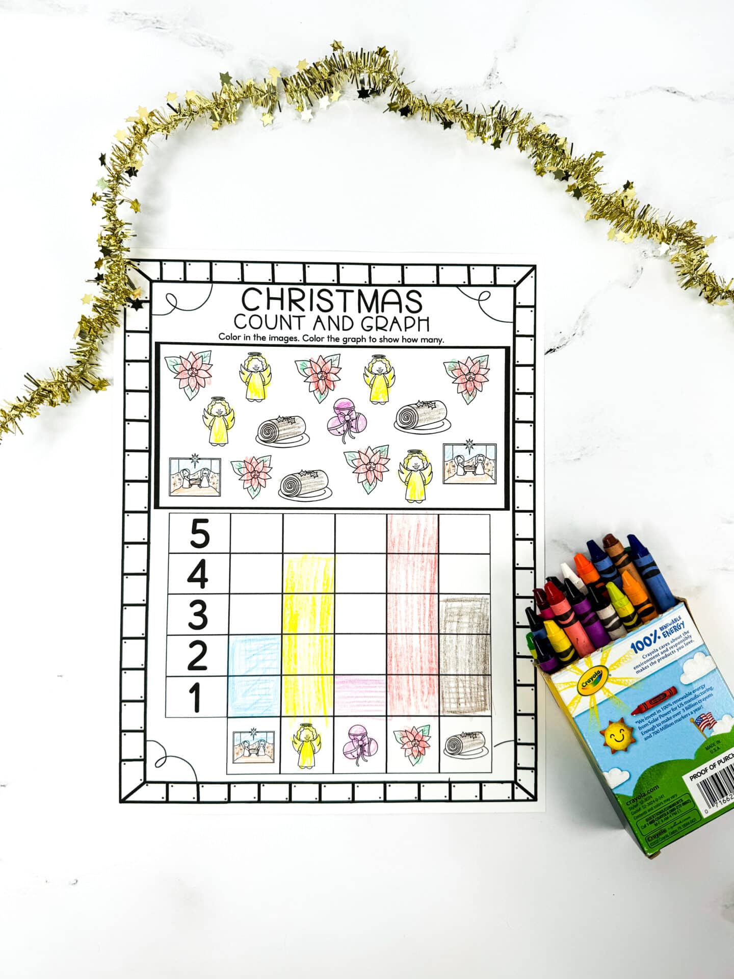 free printable christmas graphing worksheet