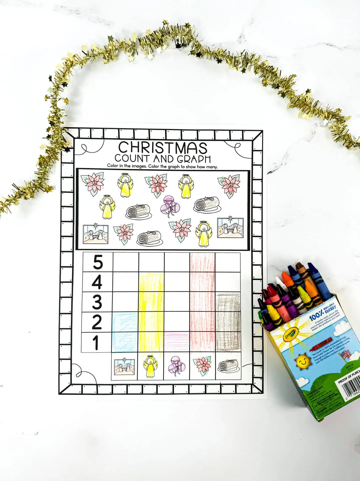 free printable christmas graphing worksheet