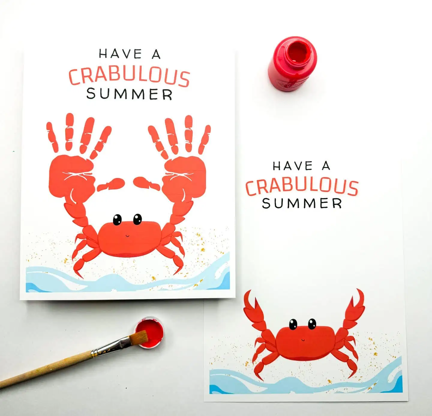 have a crabulous summer handprint art