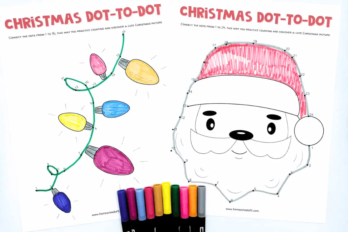 printable christmas dot to dot