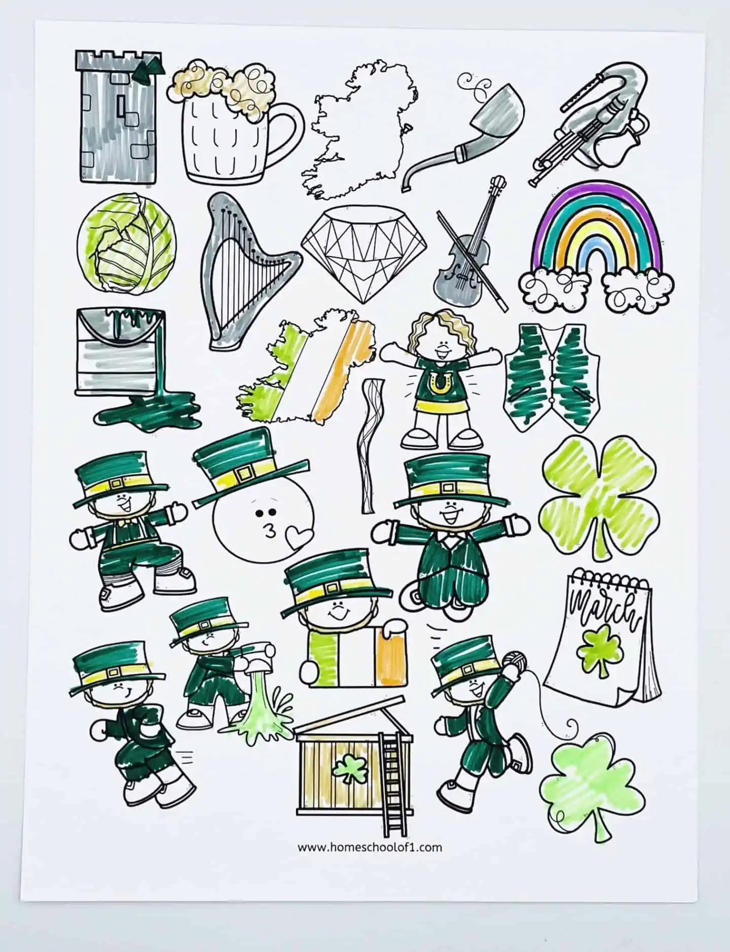 st patricks day alphabet printables